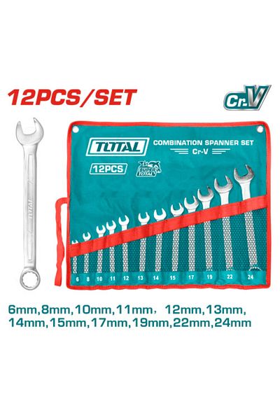 TOTAL 12pcs/set Combination Wrench Set
