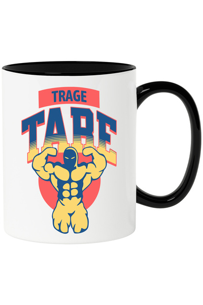 StoryGift Romania Cana Silueta Om Atletic Motivational Trage Tare, 330ml, Cer...
