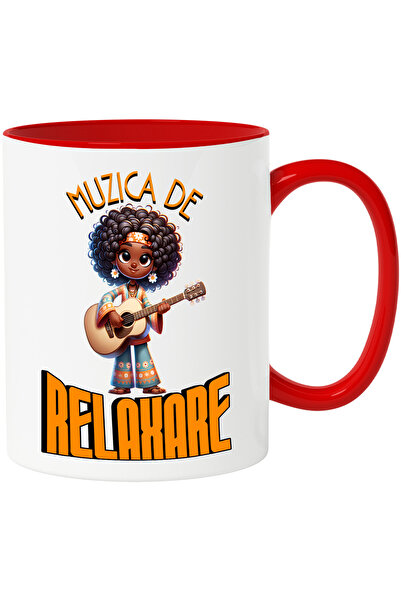 StoryGift Romania Cana Fata Stil Insula Tropicala Cu Chitara Text Muzica De Relaxare, 330ml, Ceram, Cu ,stg