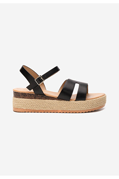 B T Shoes Černé sandály espadrilky Rumia