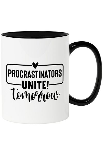 StoryGift Romania Mug for people who keep putting off doing certain things with Black Handle, With Handle