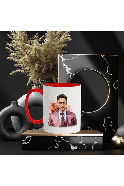 StoryGift Romania Mug With Robert Downey Jr, Famous Actor, Movies, Series, Multicolor 330 ml, Wax, With ,STG