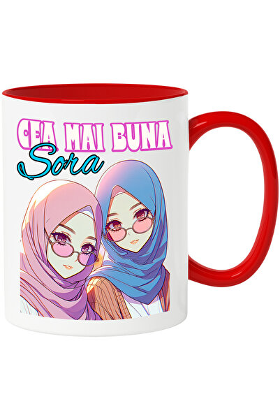 StoryGift Romania Cana Doua Fete Tinere Text Cea Mai Buna Sora, 330ml, Cerami...