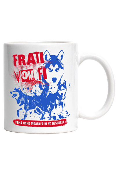 StoryGift Romania Cana Lupi, Text Frati Vom Fi Pana La Moarte, 330ml, Ceramic...