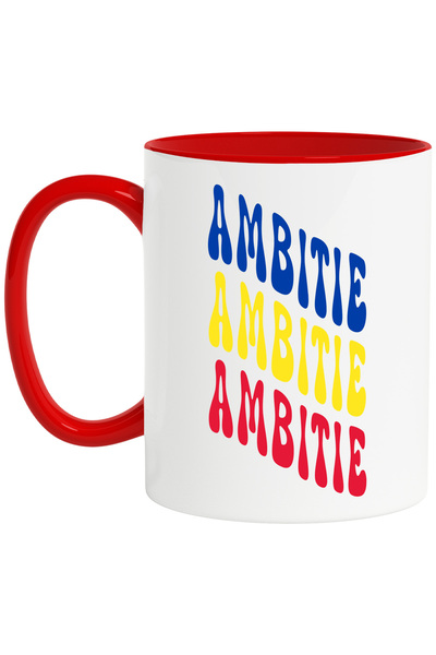 StoryGift Romania Cana Cuvantul Ambitie, In Culorile Steagului Romaniei, Rosu...