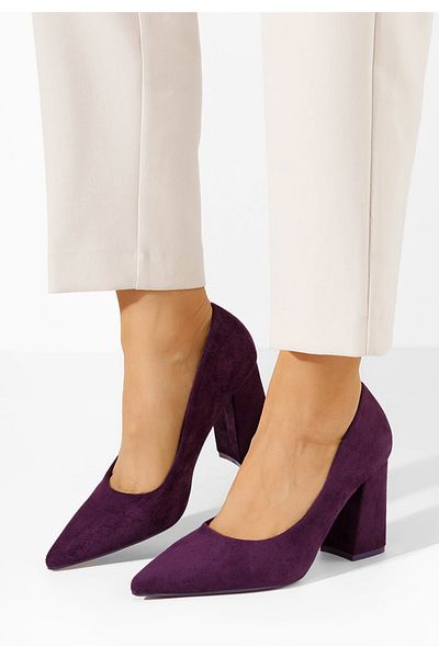 B T Shoes Pantofi Cu Toc Gros Nashia Mov