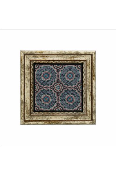 Sadrazam Mandala Pattern Printed Natural Stone Table (25 X 25 Kd-92)