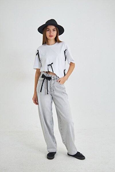 The Champ Clothing Oversize γυναικείο μπλουζάκι από 100% βαμβάκι με σχέδιο κορδέλας