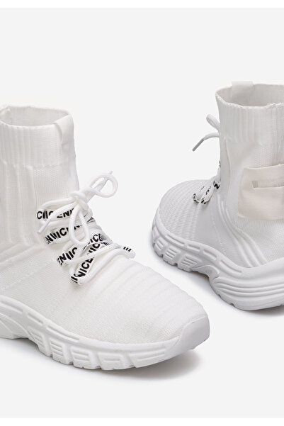 B T Shoes Bílé ponožkové tenisky Ronda