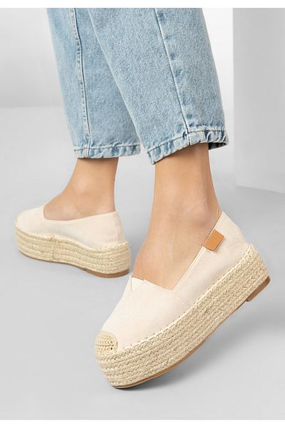 B T Shoes Laguna Platform Espadrilles Beige
