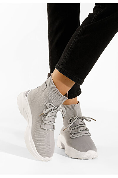 B T Shoes Šedé kotníkové tenisky Loving