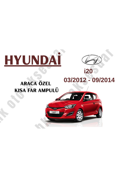 Varta Hyundai i20 03/2012 - 09/2014 Araca Özel Kısa Far Ampulü h7