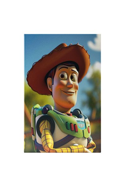 StoryGift Romania Canvas Painting: Sheriff Woody From Disney Toy Store Cartoons With Brown Hat And Gal Shirt