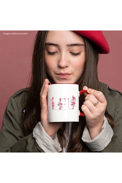 StoryGift Romania Mug With The Name Leo, Floral, Colorful, Creative, Beautiful, Unique, 330ml, Ceramic with , With