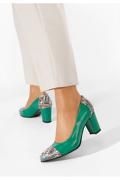 B T Shoes Pantofi Cu Toc Gros Manusia Verzi