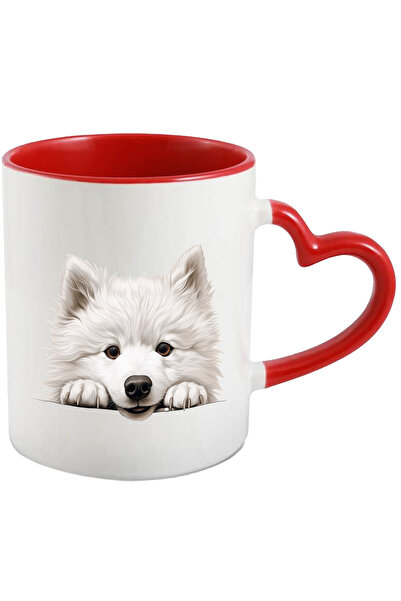 StoryGift Romania Cana Cu Un Caine Alb Care Priveste Curios | Ilustratie | Vr...