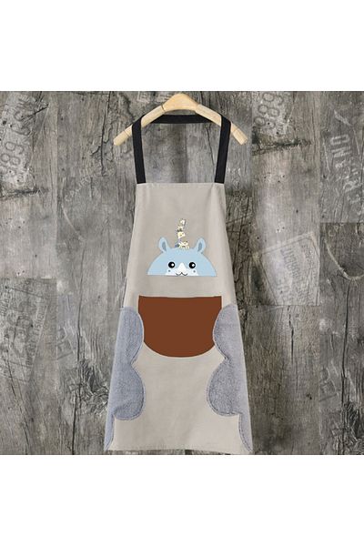 PUFO Șorț de bucătărie Ryno, șorț de gătit, mărime universală, crem/maro