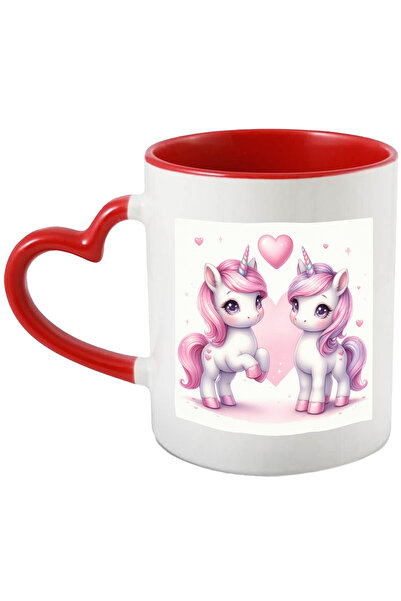 StoryGift Romania Cana Cu 2 Unicorni, Ilustratie, Inimioare, Bucurie, Imbujor...