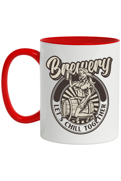 StoryGift Romania Cana Cu Mesaj In Engleza Brewery Let's Chill Together, Bere, Femeie, Butoi, Mult, Cu ,stg