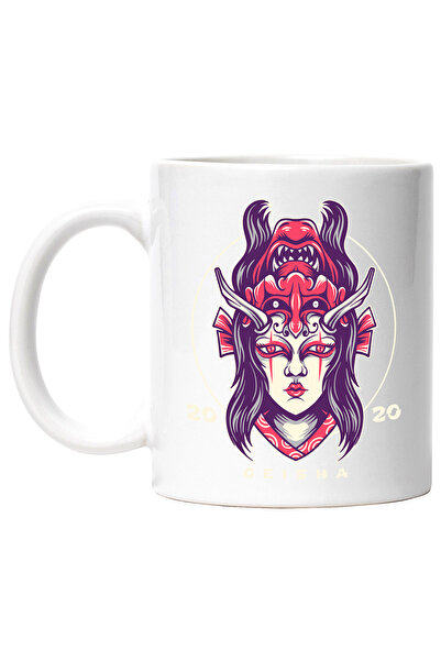 StoryGift Romania Cana Cu Mesaj Geisha, Masca, Oni, Femeie, Coarne, Funda, Multicolor 330 Ml, Cera, Cu ,stg