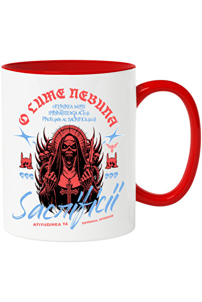 StoryGift Romania Cana Sacrificii - O Lume Nebuna, 330ml, Ceramic Cu Maner Ro...