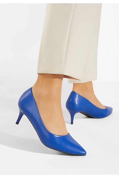 B T Shoes Pantofi Cu Toc Mediu Albastri Modena
