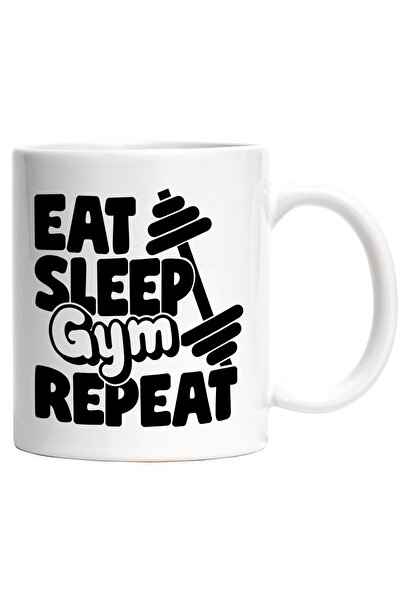 StoryGift Romania Cana Cu Textul "eat, Sleep, Gym, Repeat" - Mananca, Dormi, ...