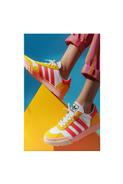 StoryGift Romania Tablou Canvas Perechea De Încălțăminte Adidas Cu Dungi Colo...