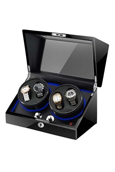 iUni Automatický natahovač hodinek, Watch Winder 4 Black-Carbon
