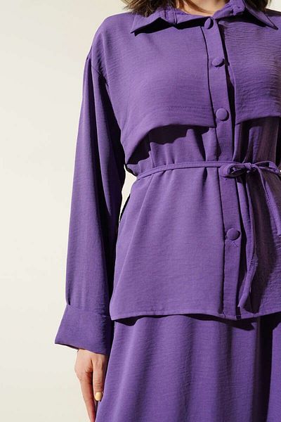 modasindoma Women's Piece Detailed Ayrobin Suit with Belt