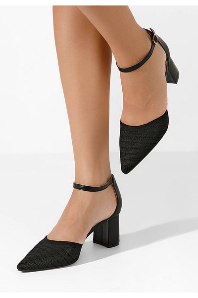 B T Shoes Pantofi Cu Toc Gros Silvena V2 Negri