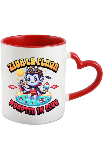 StoryGift Romania Cana Cu Dracula La Plaja Cu Pelerina Bautura Racoritoare, T...