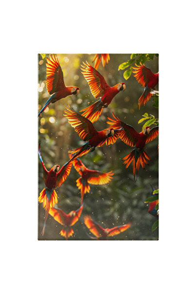 StoryGift Romania Tablou Canvas: Dansul Papagalilor În Libertate Paradisul Po...