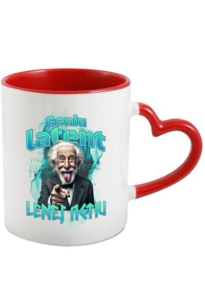 StoryGift Romania Cana Geniu Latent Lenes Activ, Matematica, Haios, 330ml, Ceramica Cu Maner Inima, Cu ,stg