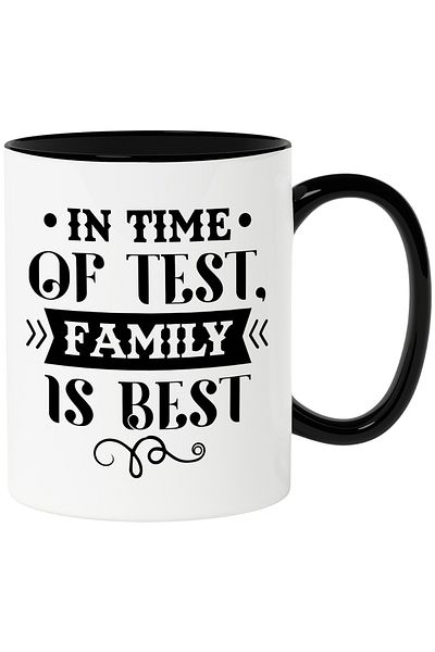 StoryGift Romania Mug with the message "In testing times, family is the best" - holder with Handle N, Cu
