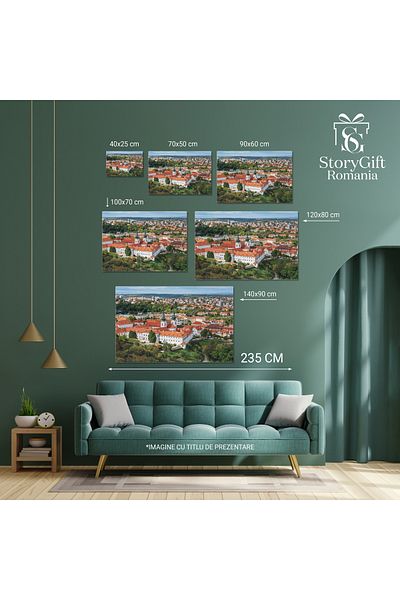 StoryGift Romania Tablou Canvas Manastirea Strahov Din Praga Aerian, Vedere Aeriana, Arhitectura, Atractie, Biser