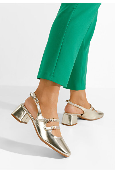 B T Shoes Sivida gold slingback shoes