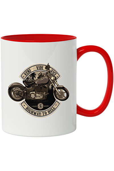 StoryGift Romania Cana Cu Mesaj Veni Vidi Vici, Highway To Hell, Motocicleta, Multicolor 330 Ml, C, Cu ,stg