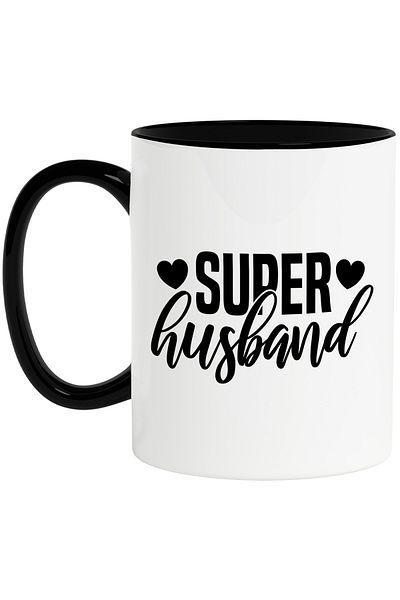 StoryGift Romania Mug for a good and loyal husband with the message in English "Super husband" with Handle N, Cu