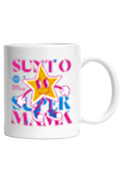 StoryGift Romania Cana Mama Superstar Stea Aurie Mama Mommy Familie, 330ml, C...