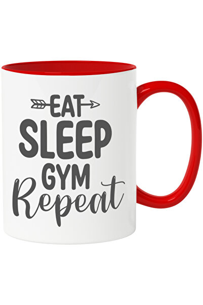 StoryGift Romania Cana Cu Textul "eat Sleep, Gym, Repeat" - Mananca Somn Sala...