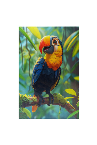 StoryGift Romania Tablou Canvas: Imaginea Unui Papagal Colorat Pe O Ramura De...