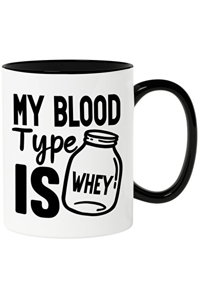 StoryGift Romania Cana Cu Mesajul "tipul Meu De Sange Este Zer" Cu Maner Negru, Cu Maner Negru Stg ,stg,stg