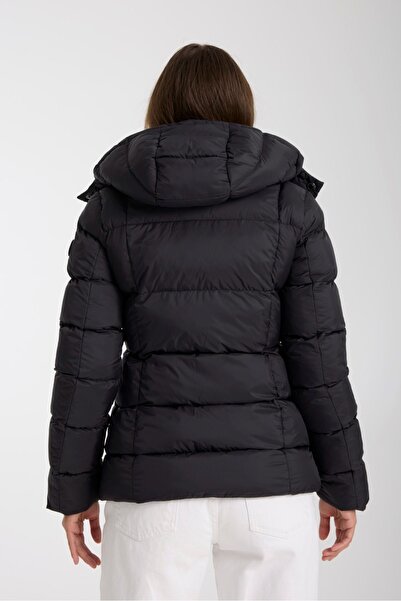 G-FOX Women's Short Stand Collar Water Repellent down Coat – Padded, Detachable Hood, Lightweight and Stylish 8531