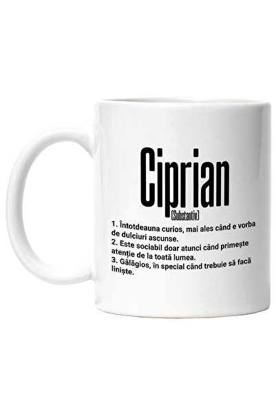 StoryGift Romania Cana Cu Numele Ciprian, Cu Mesaj Amuzant, Curios, Sociabil,...