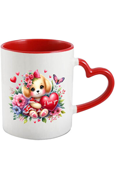 StoryGift Romania Cana Cu O Catelusa Imbujorata Care Tine O Inima Cu Mesajul ...