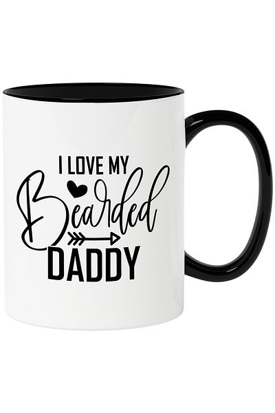 StoryGift Romania Heart Mug for Appreciated and Respected Bearded Dads with Black Handle, With Ma