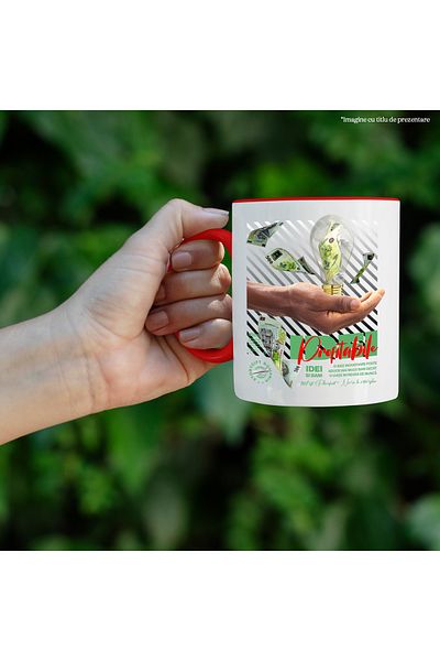 StoryGift Romania Profitable Ideas Mug - Hand with a Light Bulb and 500 Romanian Lei Banknotes, 330ml,, With,STG