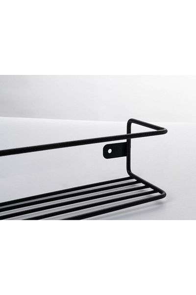 Jusso Multi-Purpose Single Tier Shelf Spice Rack Metal Spice Stand Kitchen Shelf Black