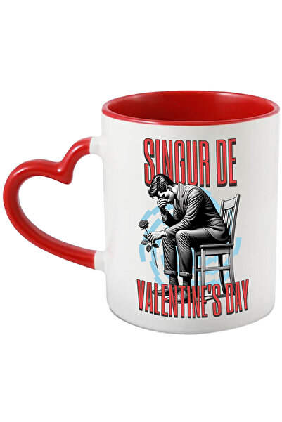 StoryGift Romania Cana Cu Barbat Trist Pe Scaun Text Singur De Valentine's Da...